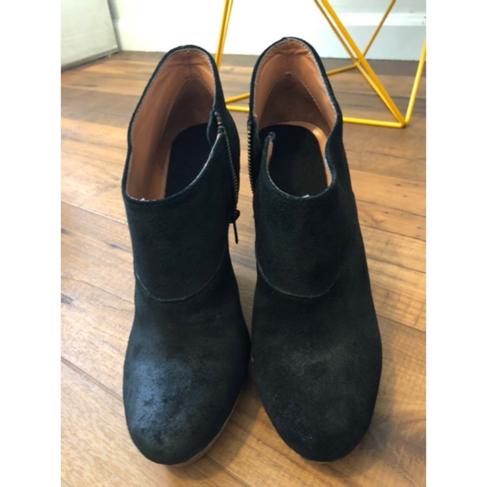 Luxury Rebel black suede wedge boots